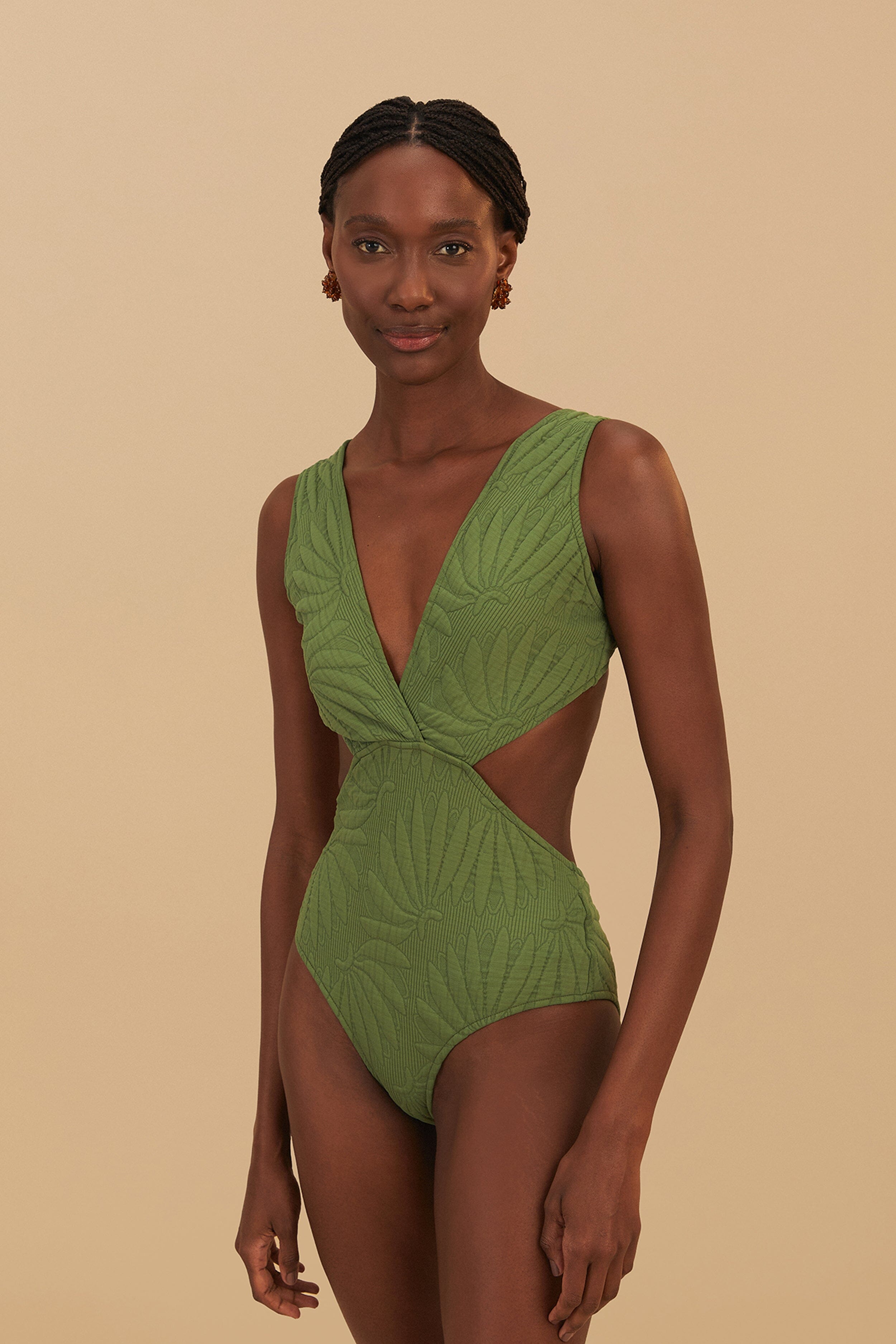 Copabanana Green Matelasse One-Piece Swimsuit