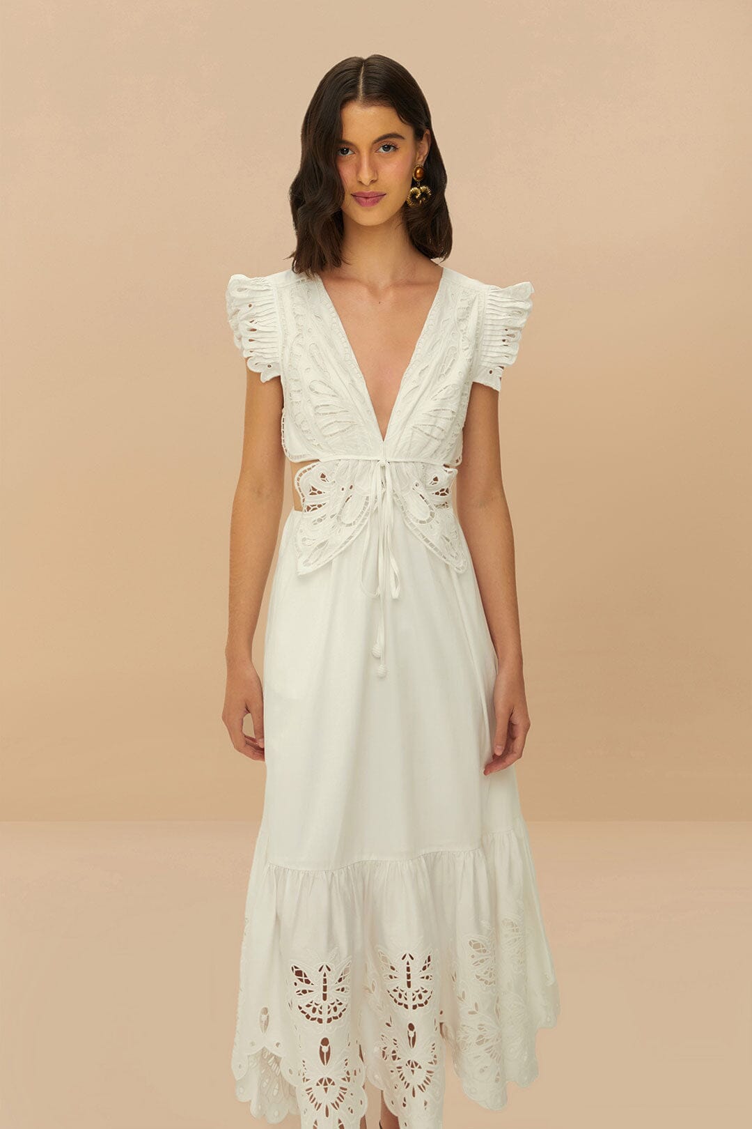 Estella Off-white Sheath dress with Butterfly Sleeves main image 0
