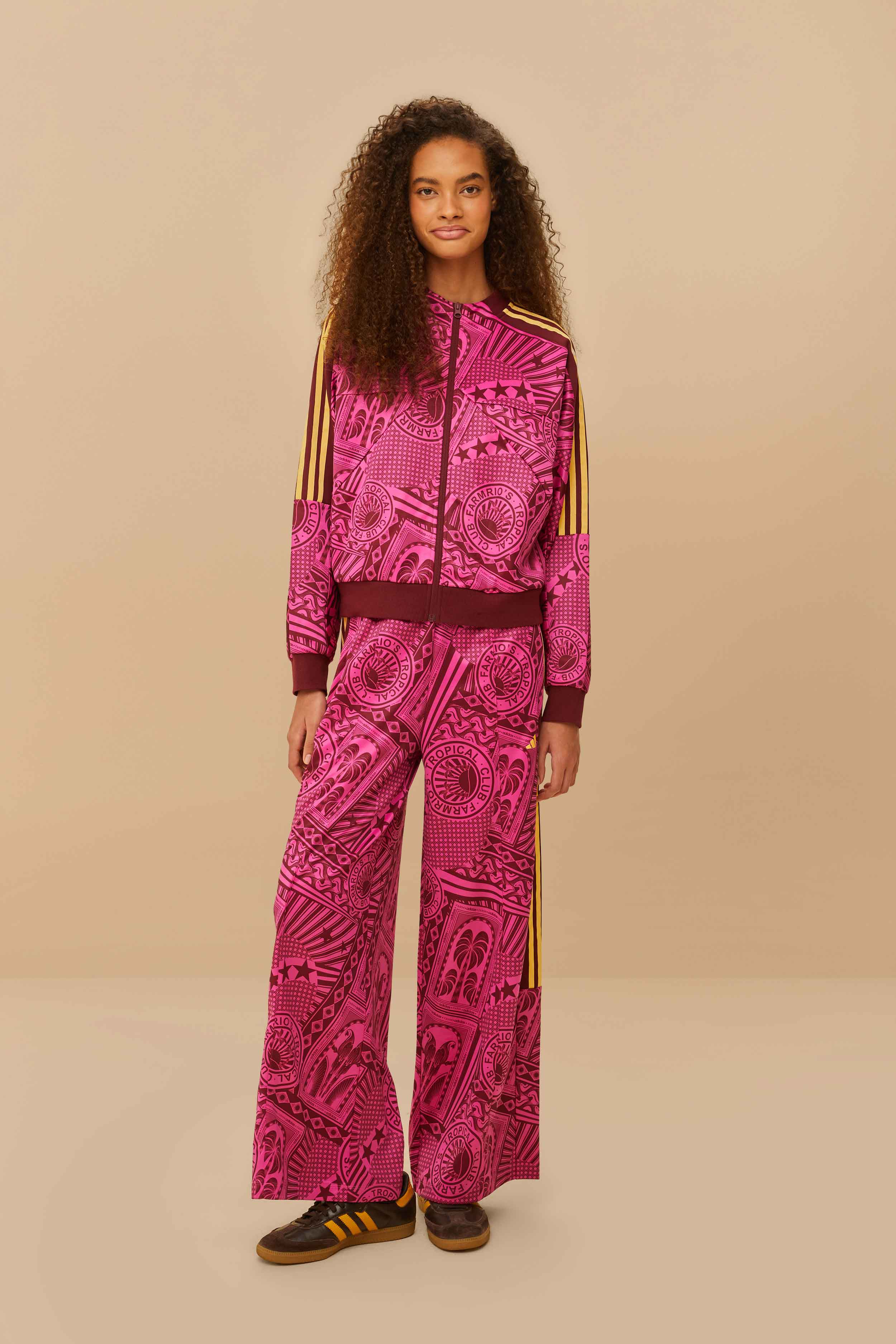 Adidas Pink Tropical Club Pants for Women