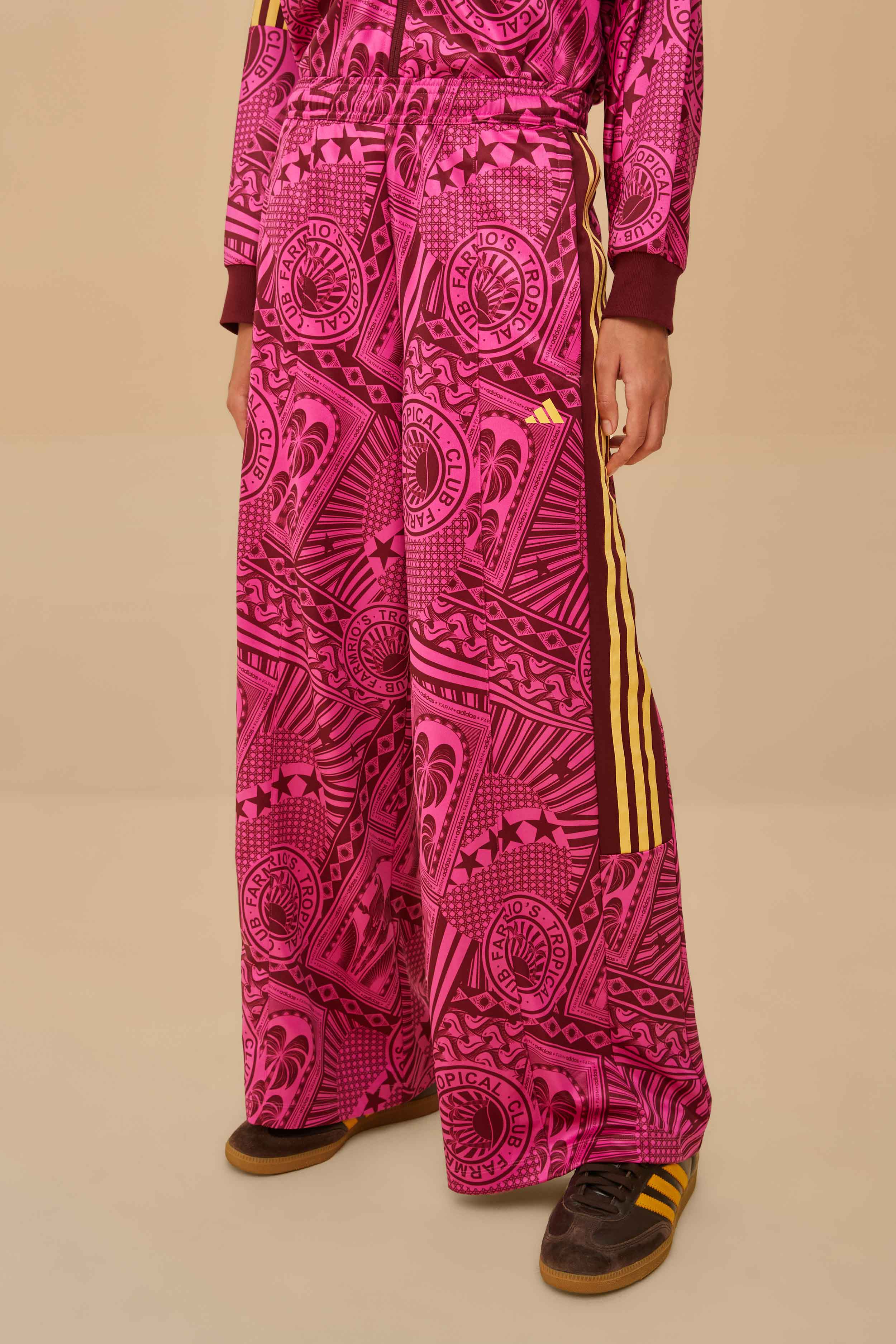 Adidas Pink Tropical Club Pants for Women
