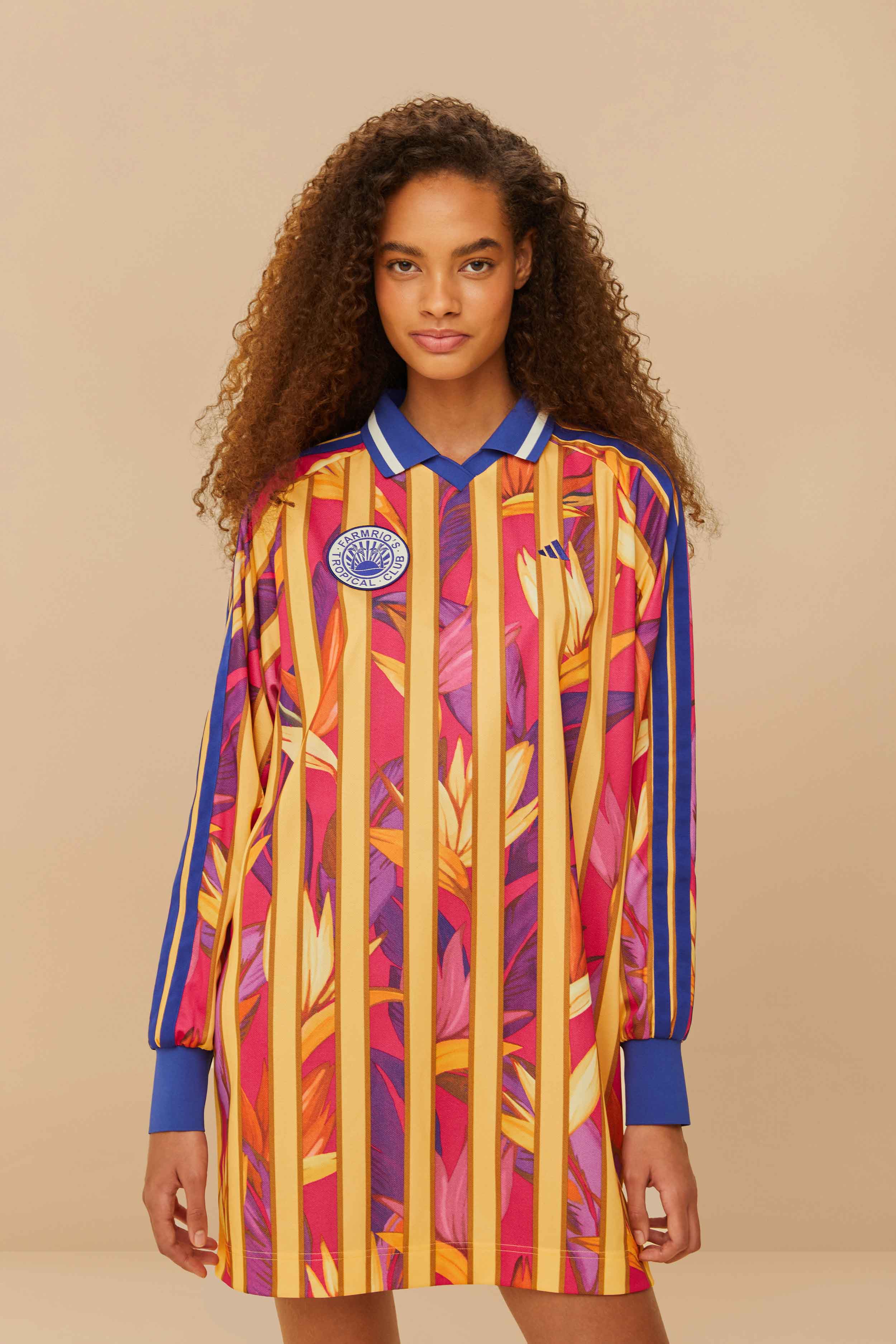 Adidas Bold Pink Striped Dress for Women