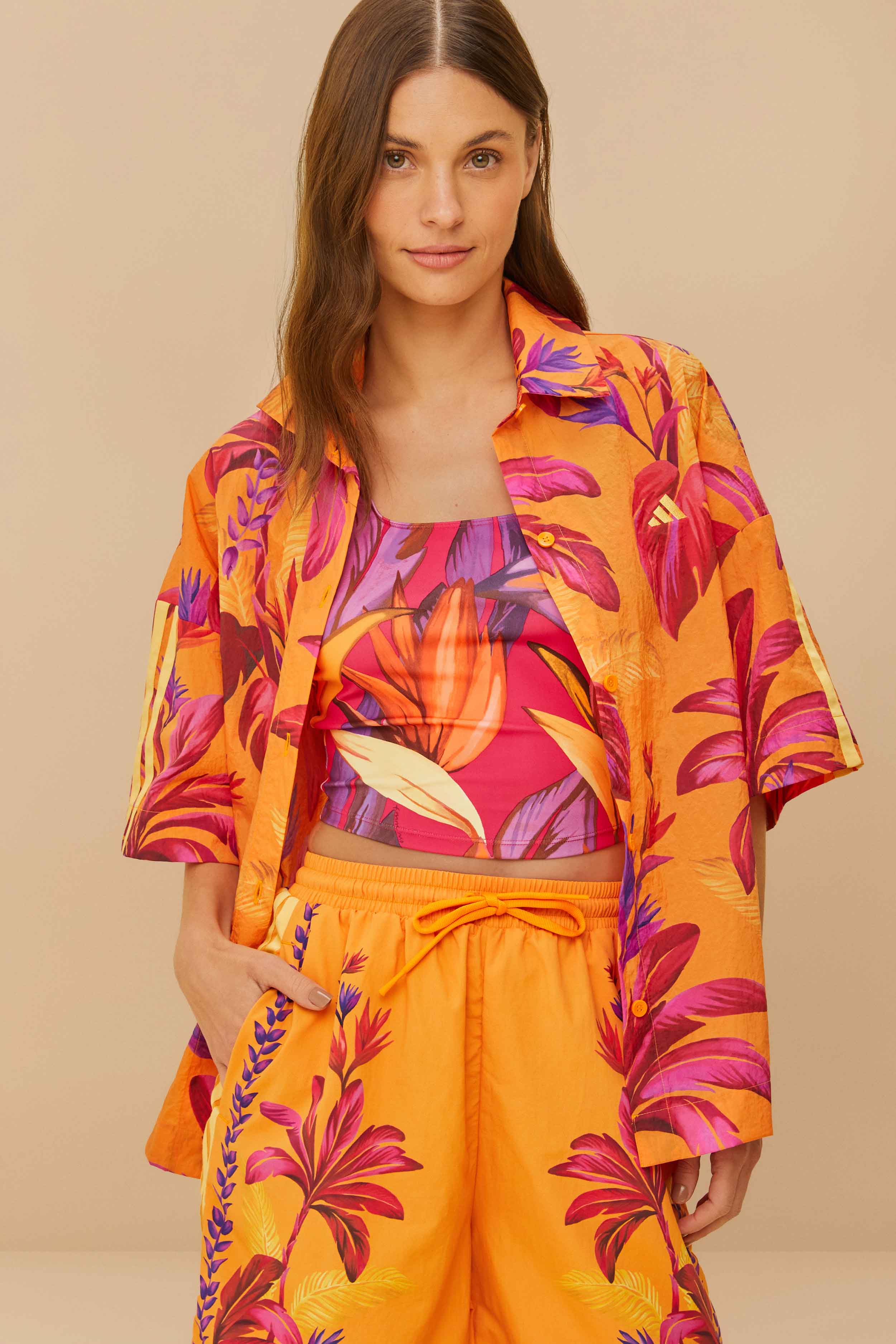 Adidas Bright Orange Tropical Tee