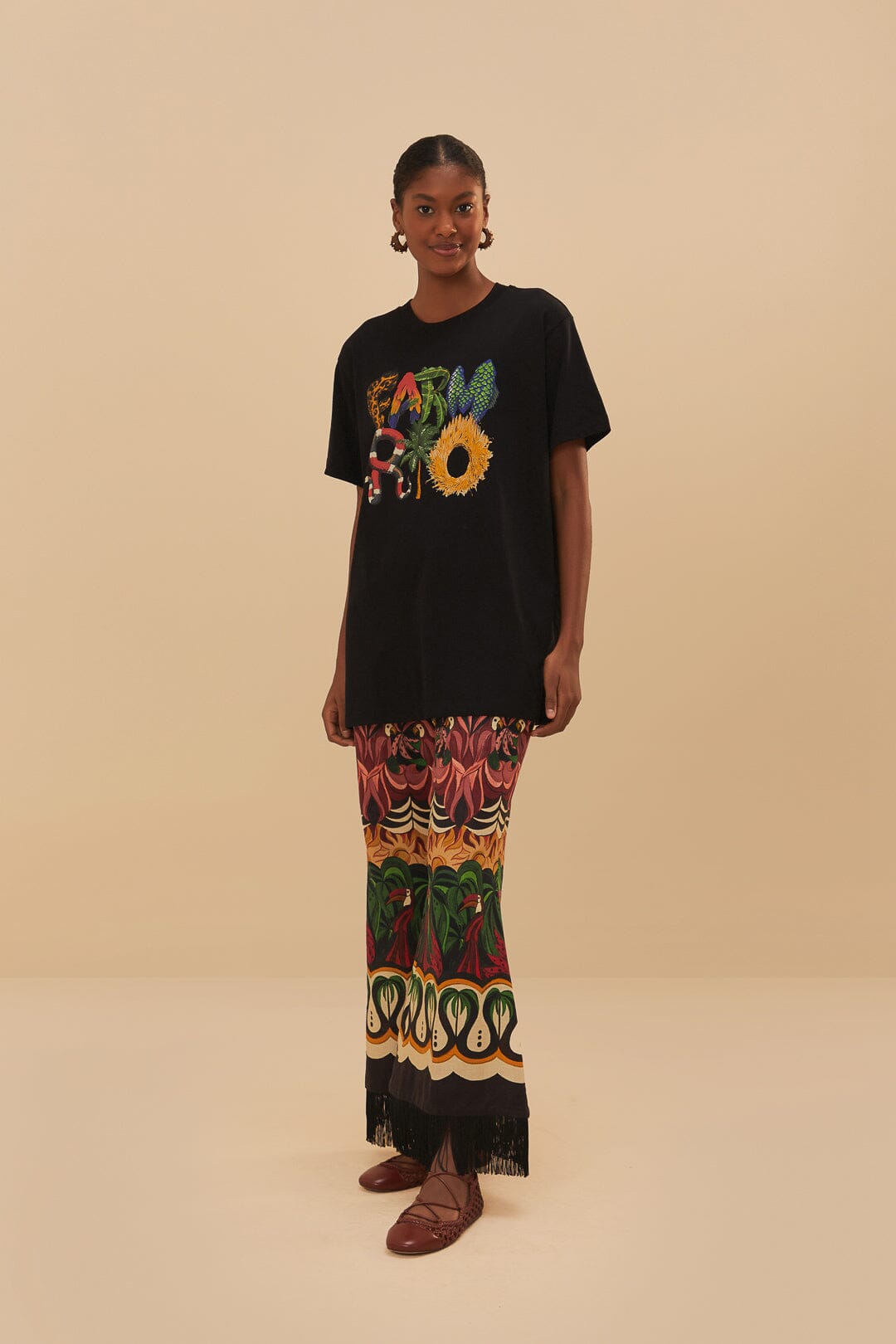 Rio Wild Relaxed Black Farm Tee