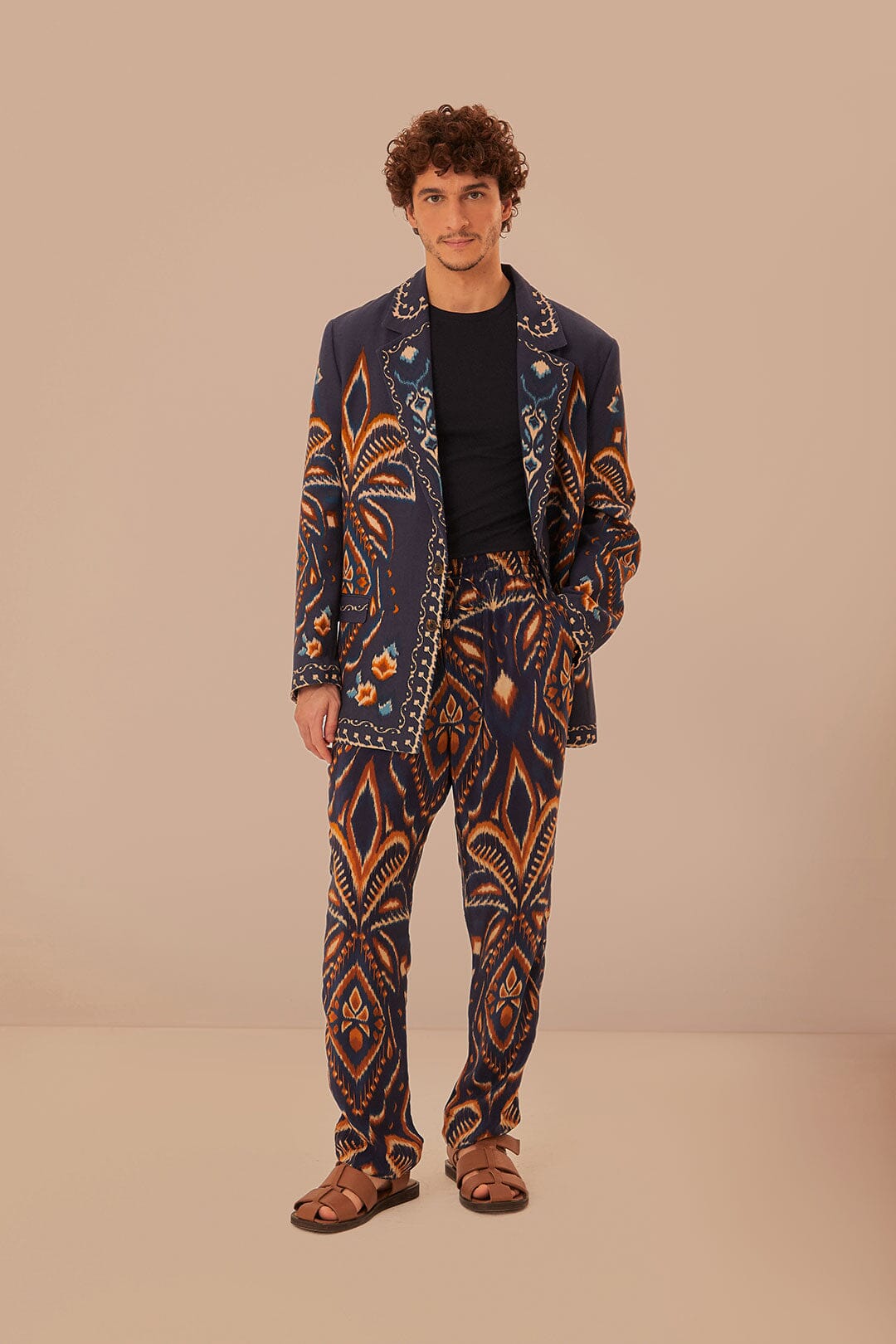 Ikat Print Blue Pineapple Lounge Pants