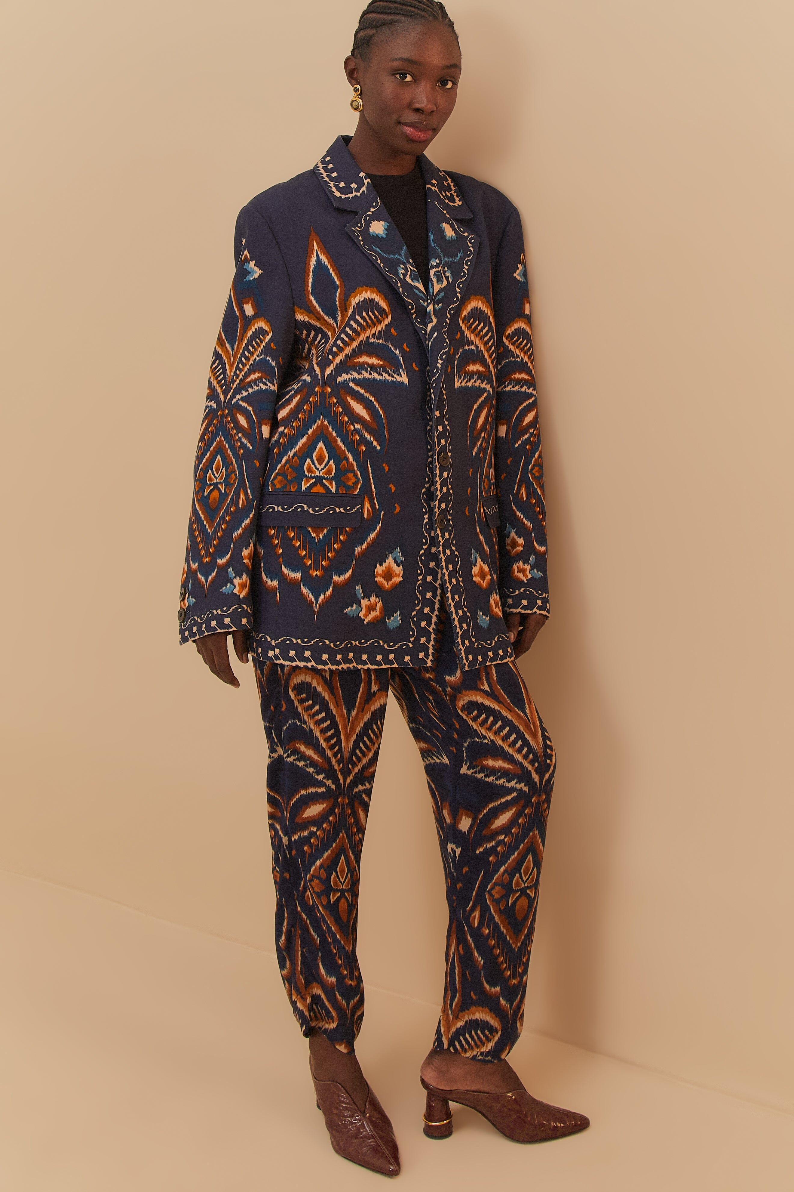 Ikat Print Blue Pineapple Lounge Pants