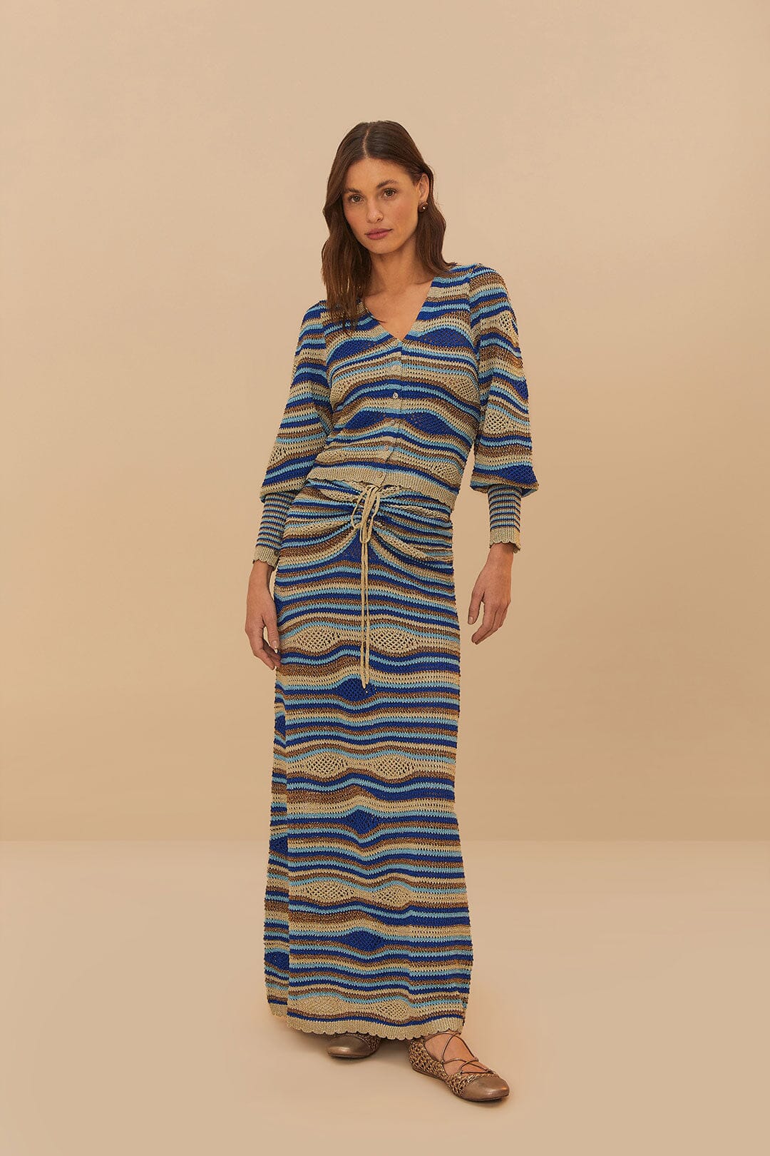 Blue Wave Knit Skirt - Stylish & Comfortable