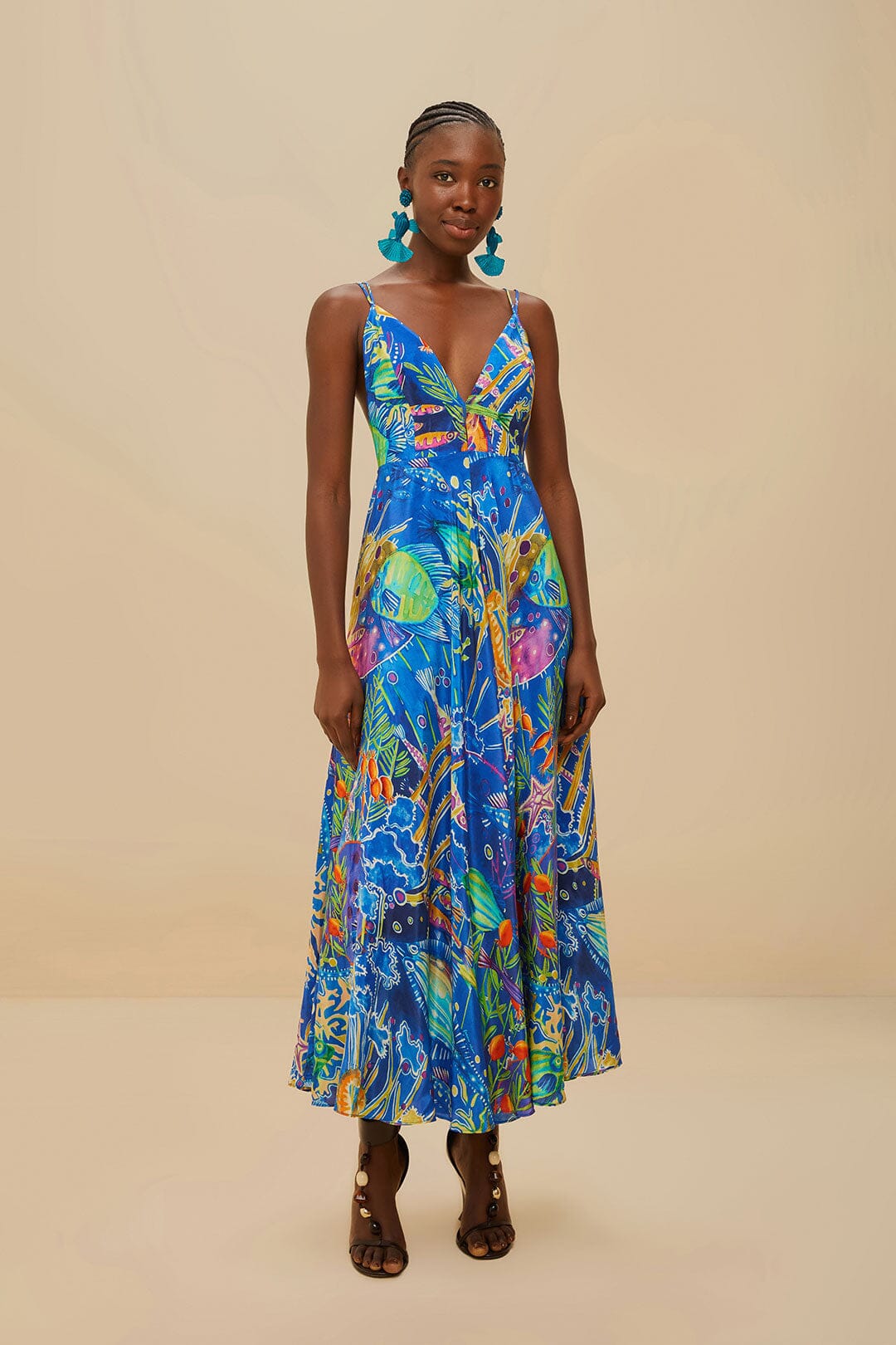 Blue Sleeveless Maxi Dress for Summer
