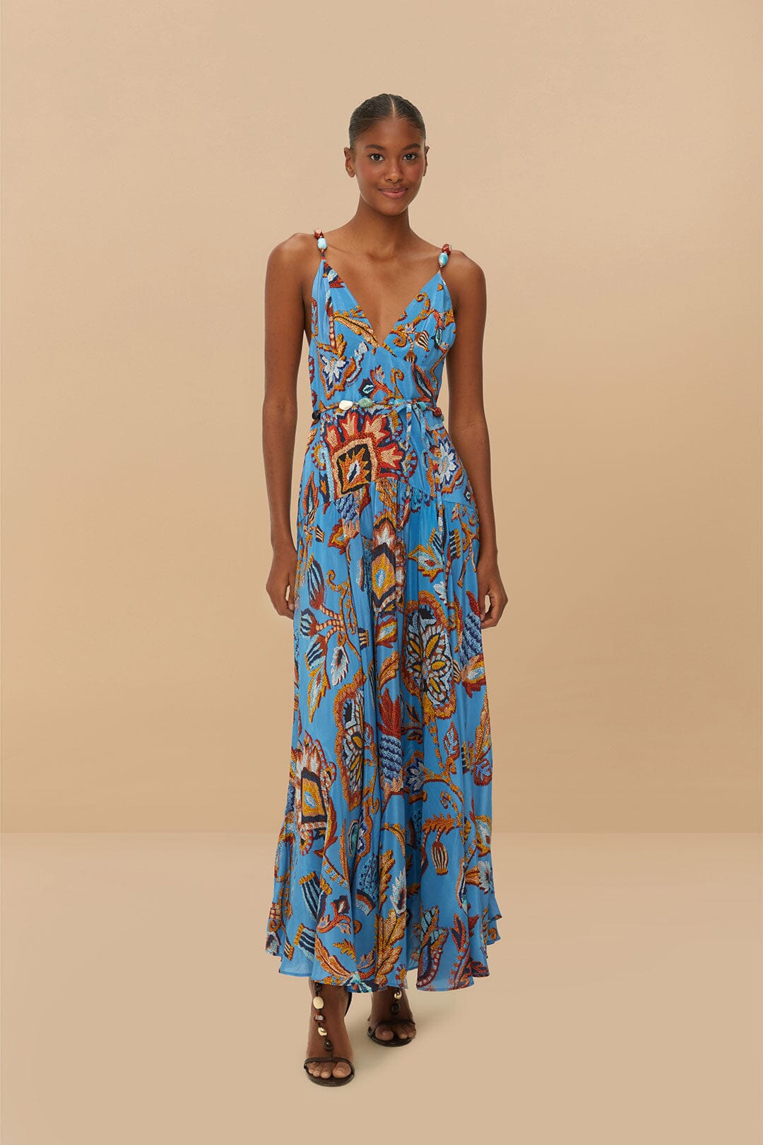 Blue Sunset Sleeveless Midi Dress – Boho Summer Style