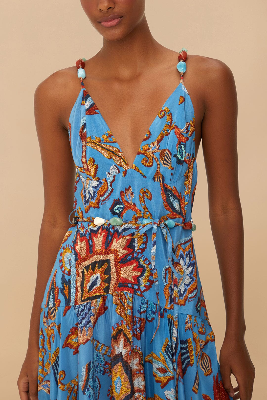 Blue Sunset Sleeveless Midi Dress – Boho Summer Style