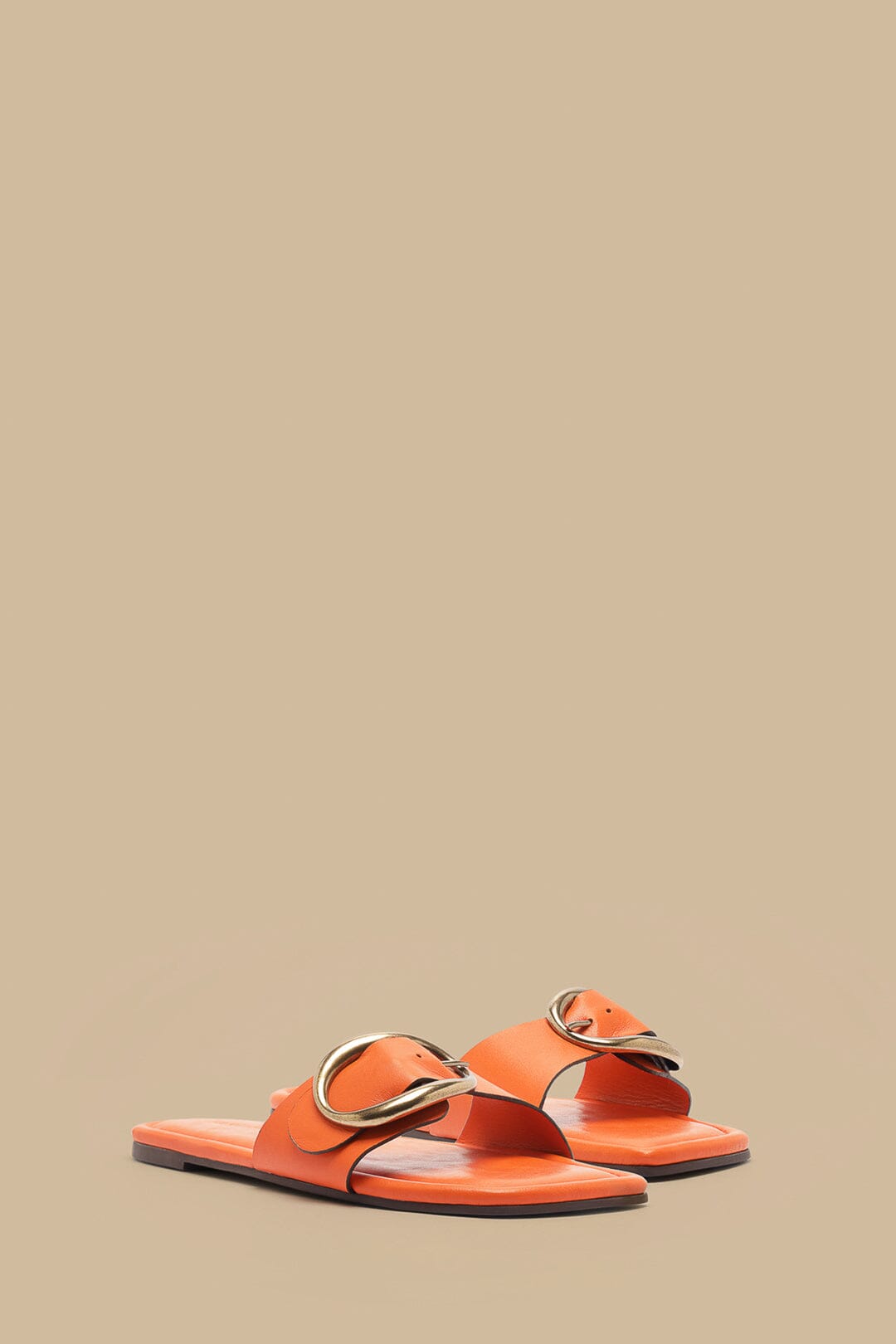 Organic Citrus Buckle Flat Sandals for Women