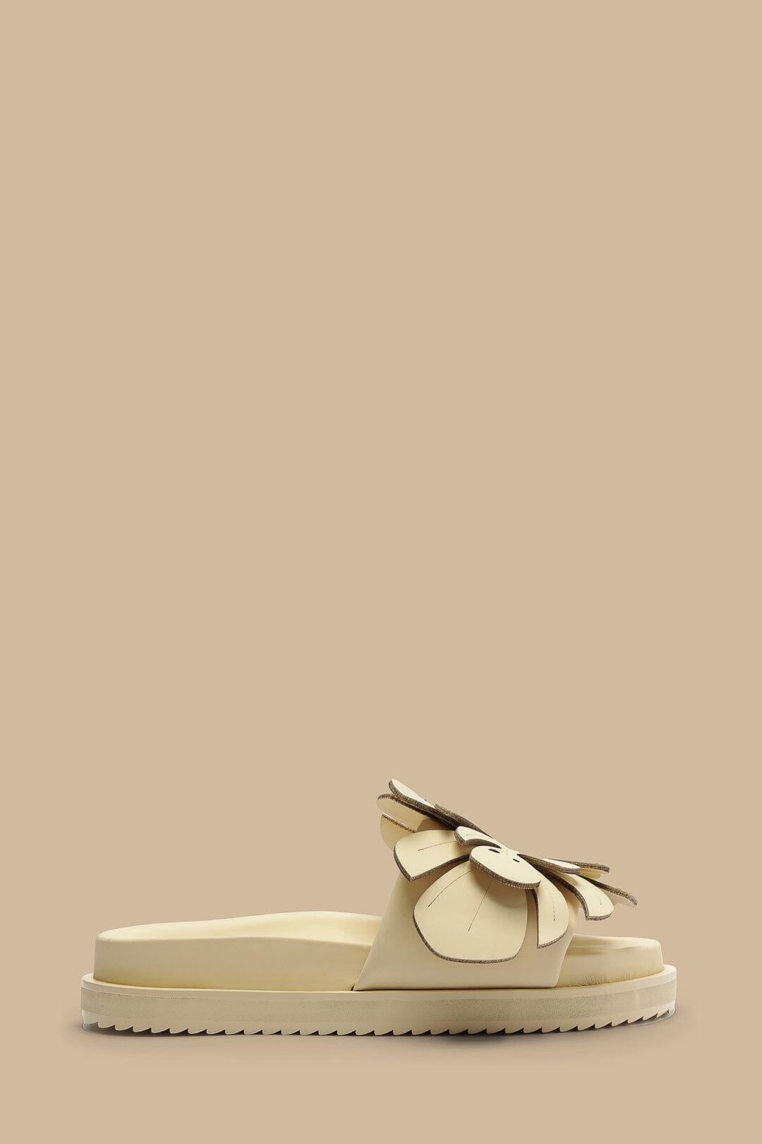 Monstera Slide Sandals in Ivory