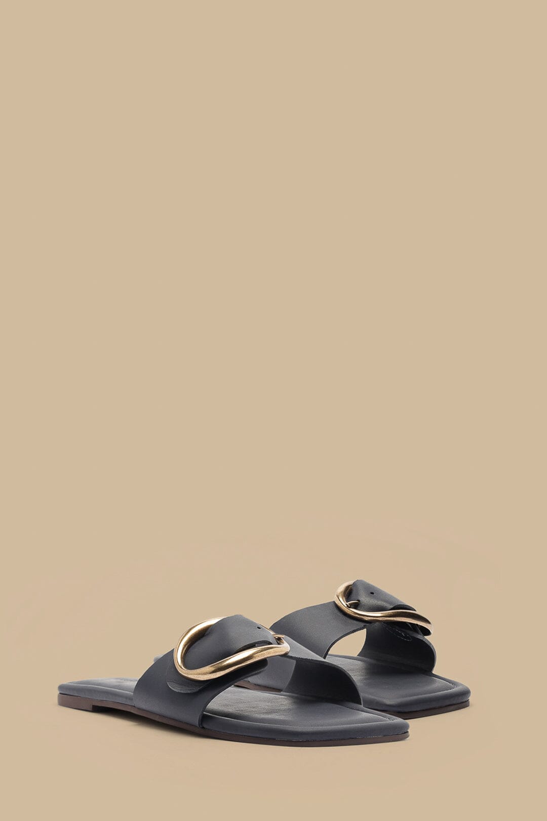 Organic Navy Buckle Sandals for Women