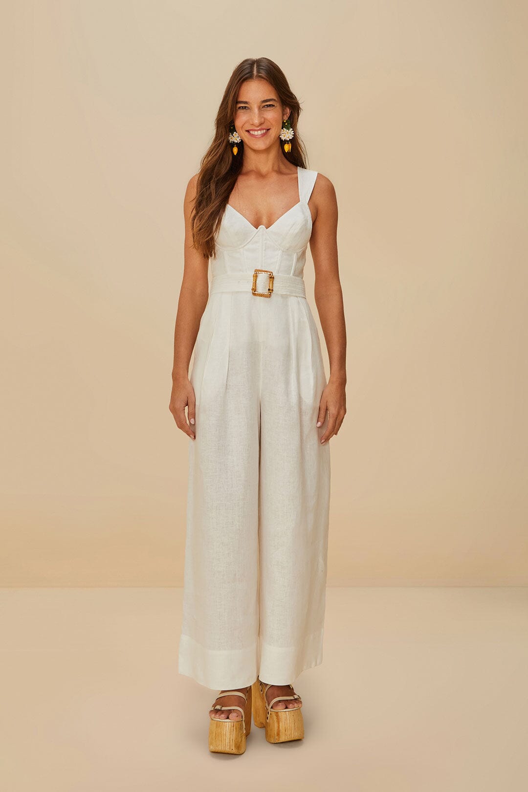 Off-White Euroflax Linen Jumpsuit – Premium Comfort