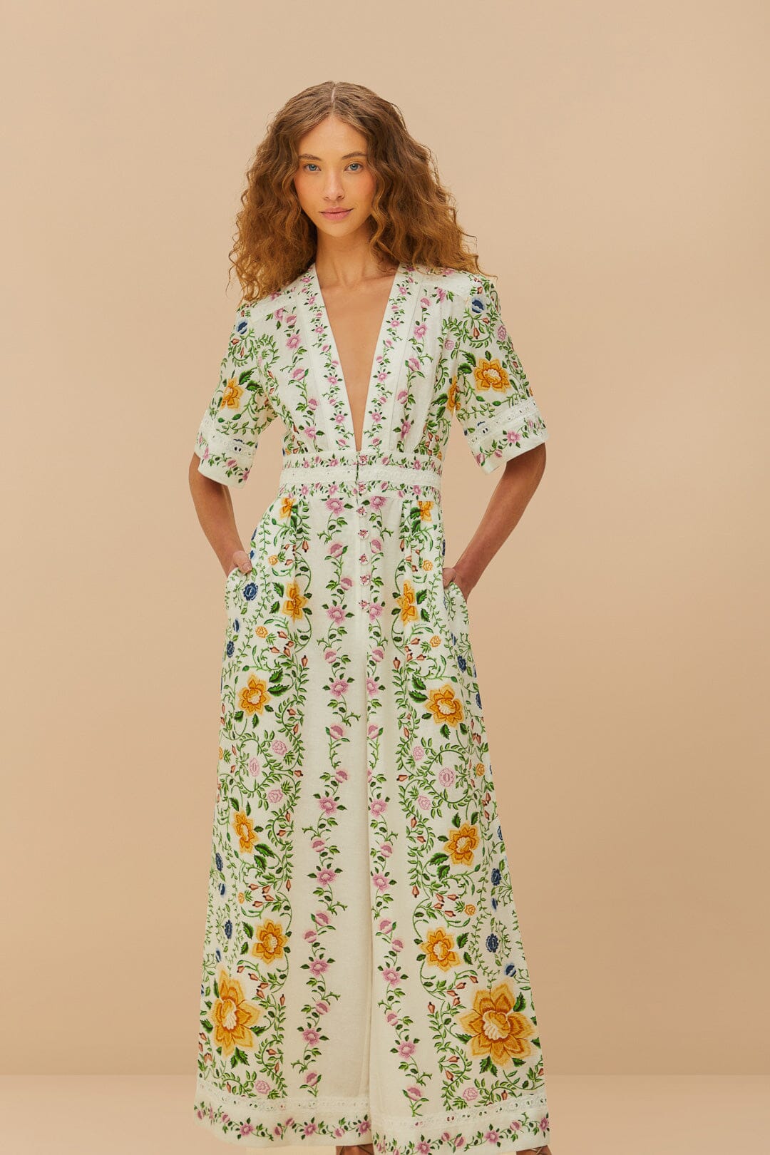 Off-White Floral Euroflax Jumpsuit – Sustainable Style