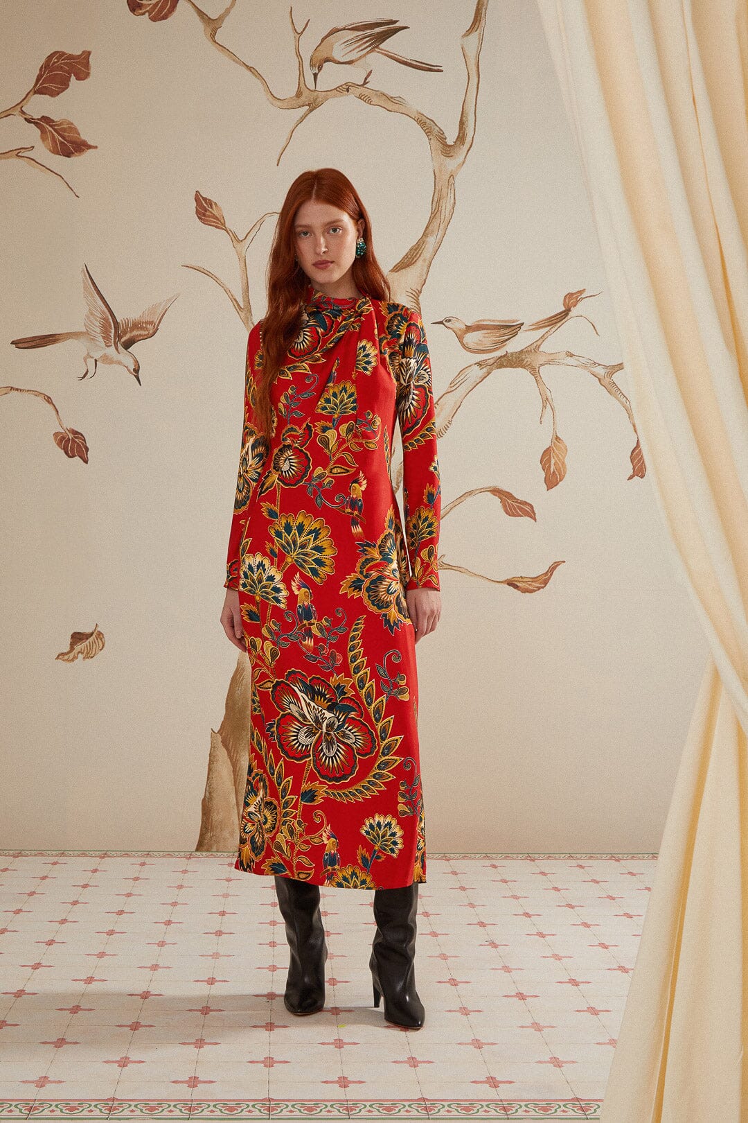 Floral Cutout Midi Dress - LENZING™ ECOVERO™ Viscose