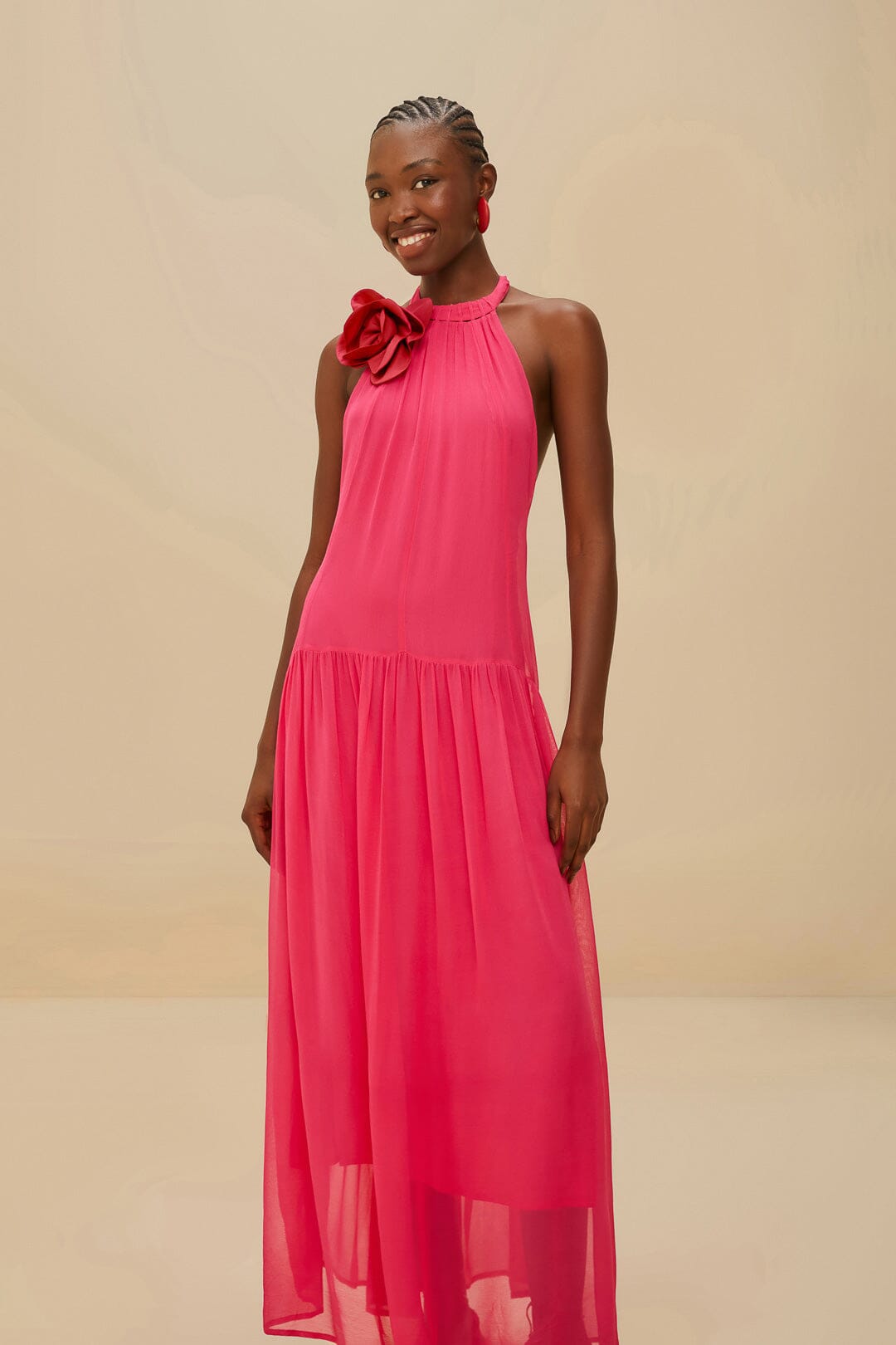 Floral Halter Maxi Dress for Summer