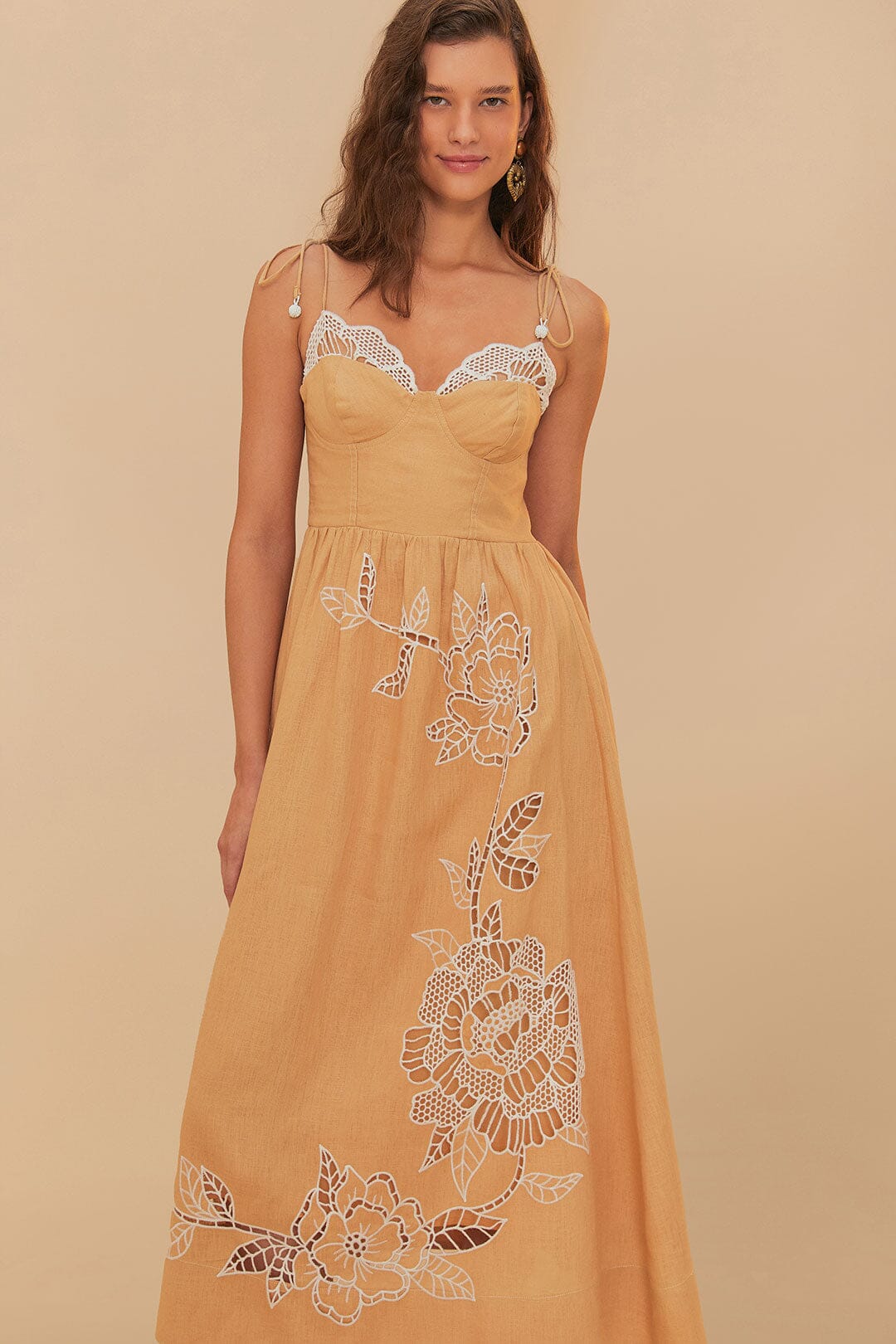 Euroflax Linen Midi Dress in Sand