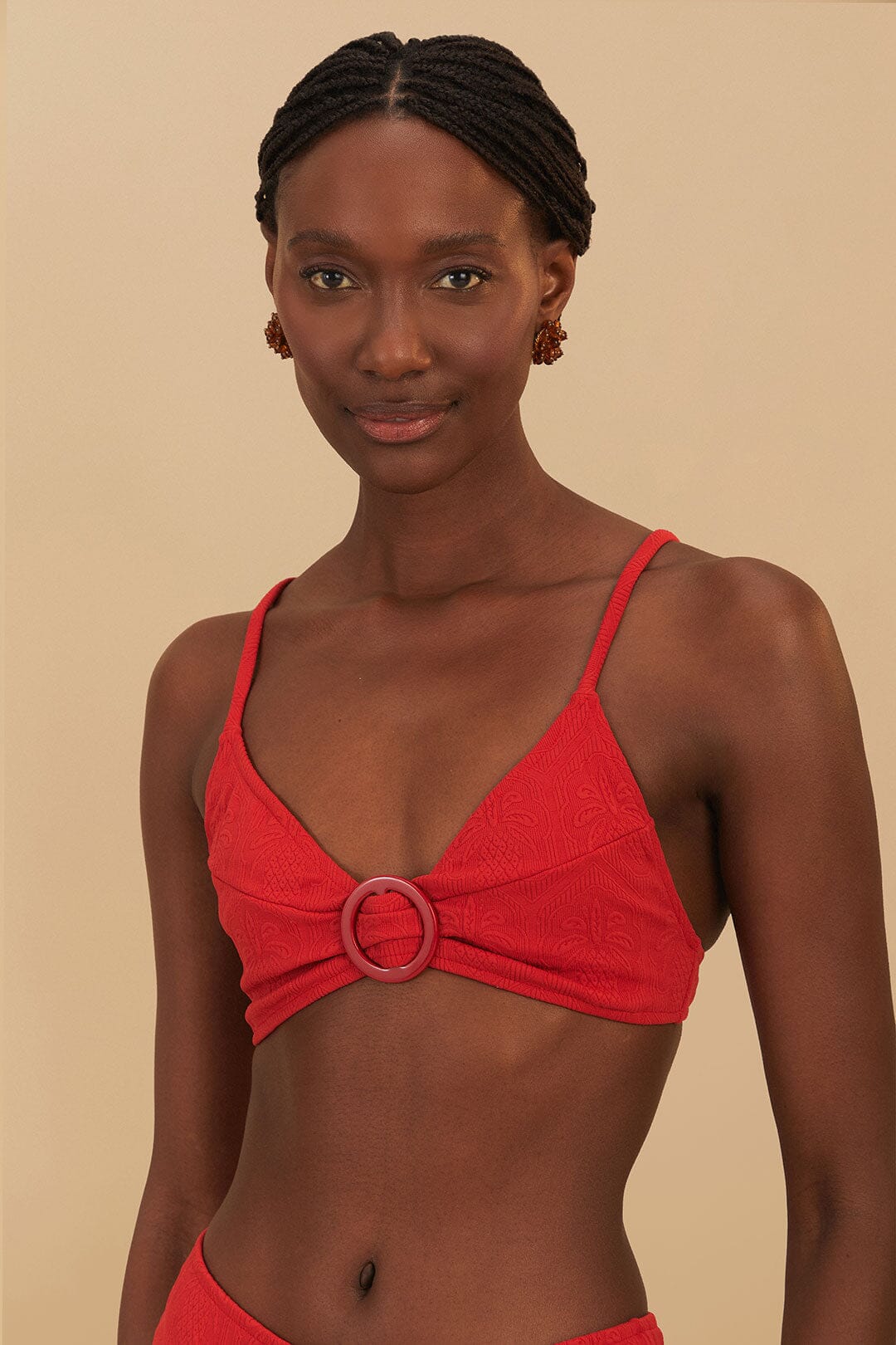 Pineapple Print Matelasse Bikini Top